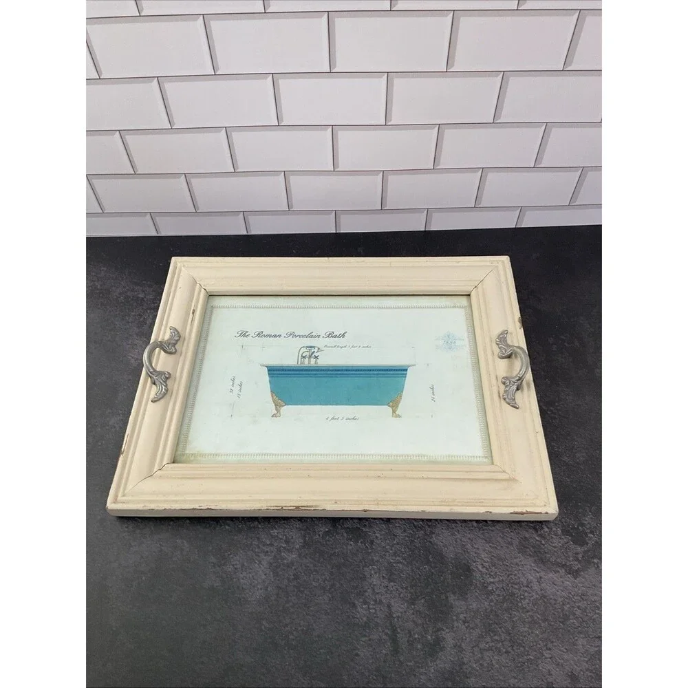 Bathroom Decoration Framed Roman Porcelain Design Bathtub.16” x 12.25” - Picture 13 of 16